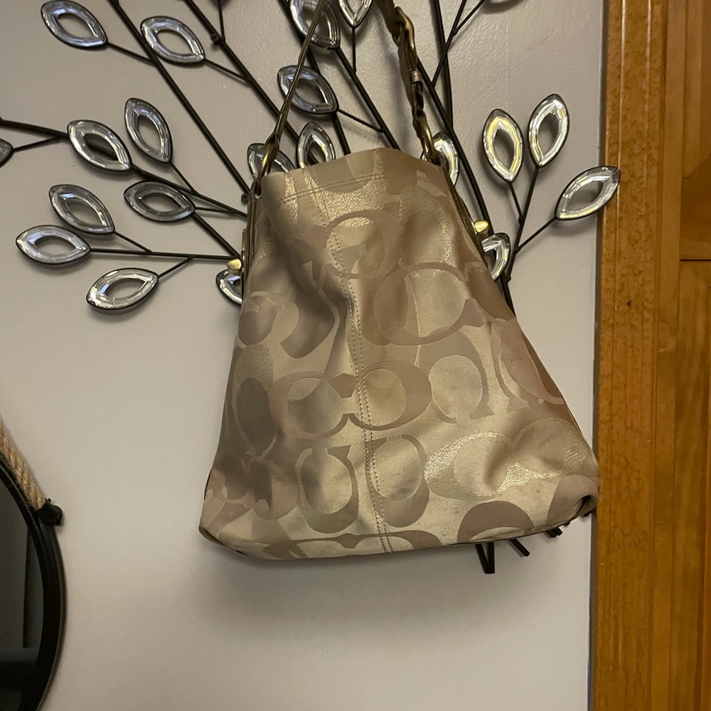 Coach gold over the shoulder bag